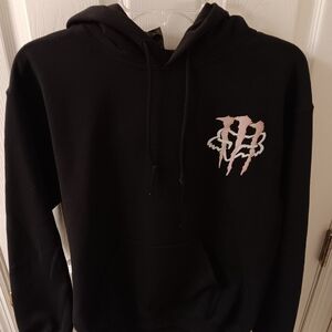 Monster Energy x Fox Racing Hoodie Preowned Size Small Black With Pink Lettering
